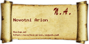 Novotni Arion névjegykártya